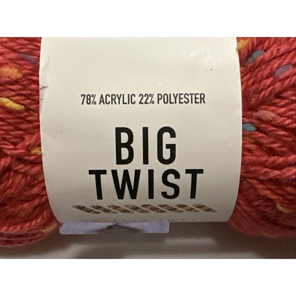Big Twist Yarn Totally Tweed Girls Night Out 5.29 oz #4 Acrylic Blend 1‎ Skien